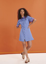 Rypika blue linen shirt dress Cobalt TARA JARMON US