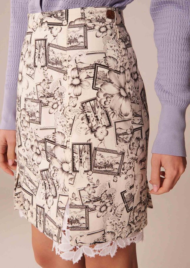 Jules skirt ecru printed