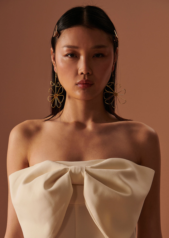 Cœur ecru jumpsuit in crepe Off-white TARA JARMON US