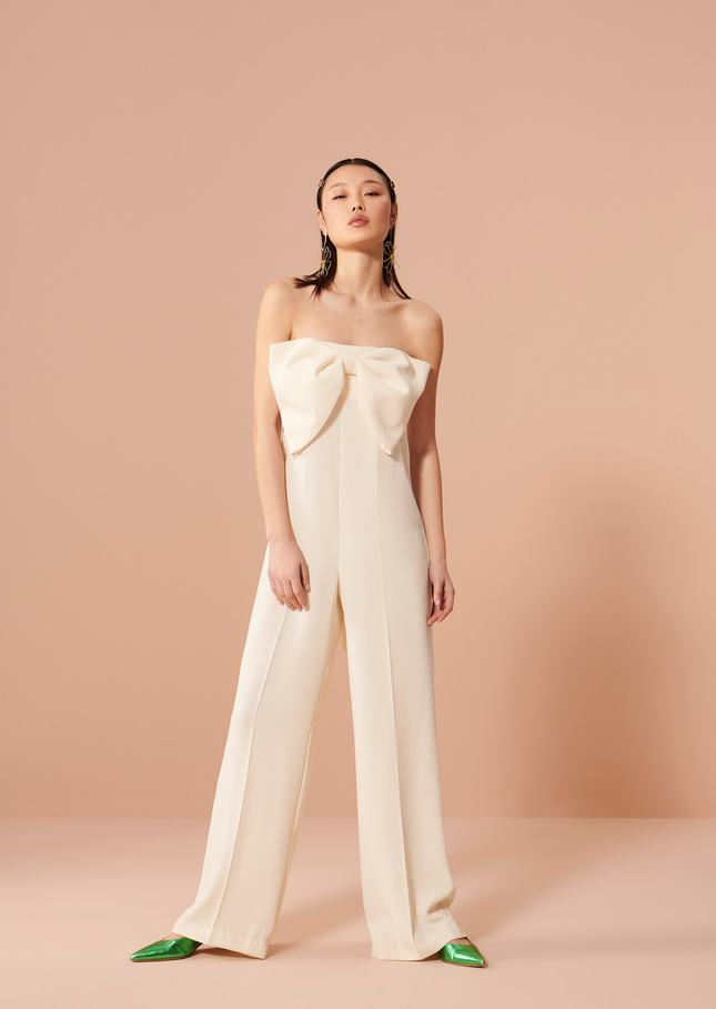 Cœur ecru jumpsuit in crepe Off-white TARA JARMON US