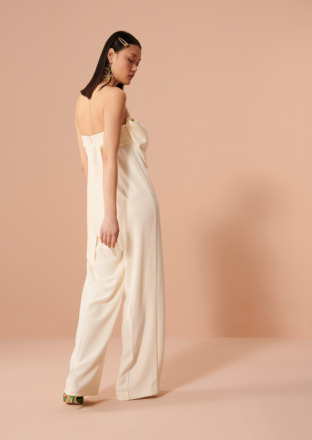 Cœur ecru jumpsuit in crepe Off-white TARA JARMON US