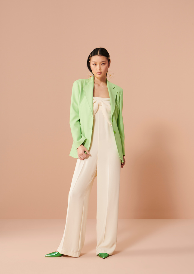 Cœur ecru jumpsuit in crepe Off-white TARA JARMON US
