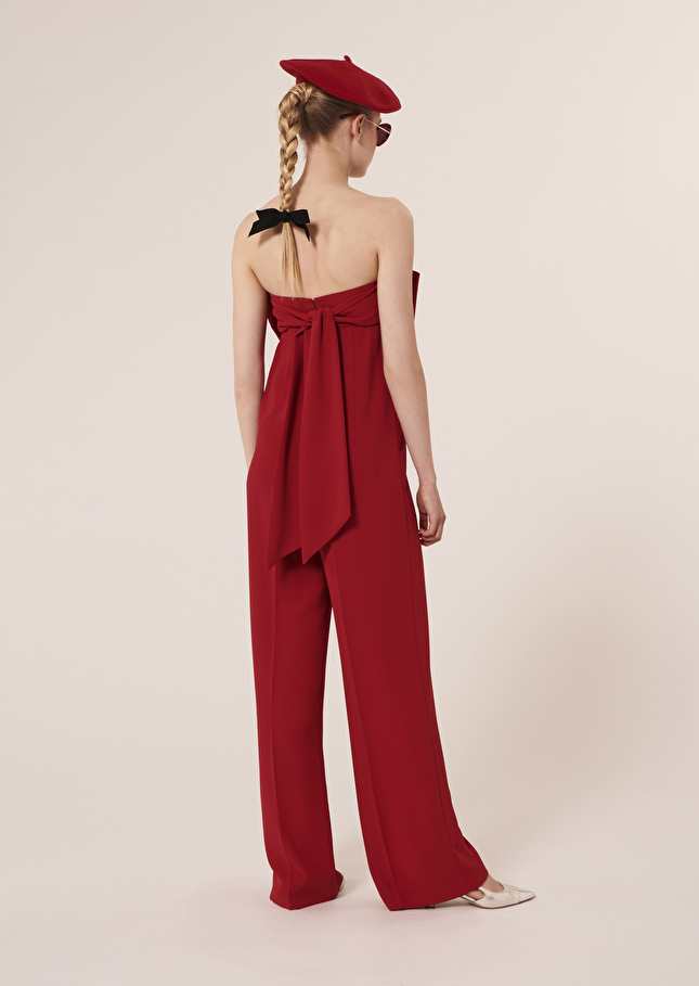 Cœur red jumpsuit in crepe Raspberry TARA JARMON US