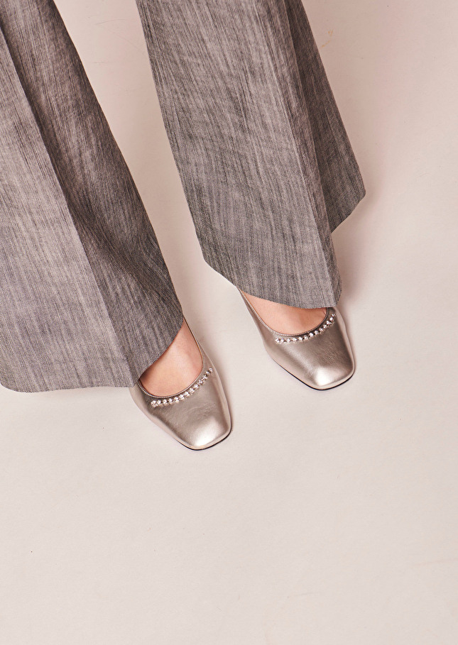 Katrina silver leather shoes Argent TARA JARMON US