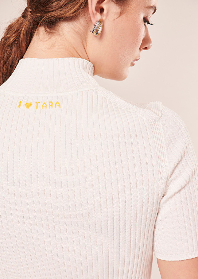 Perla ecru ribbed sweater Off-white TARA JARMON US