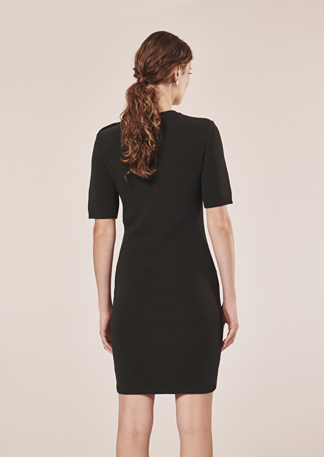 Rayonnante black iridescent cotton dress Steel TARA JARMON US