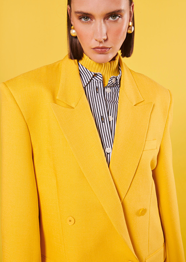 Victoria yellow suit jacket Yellow TARA JARMON US