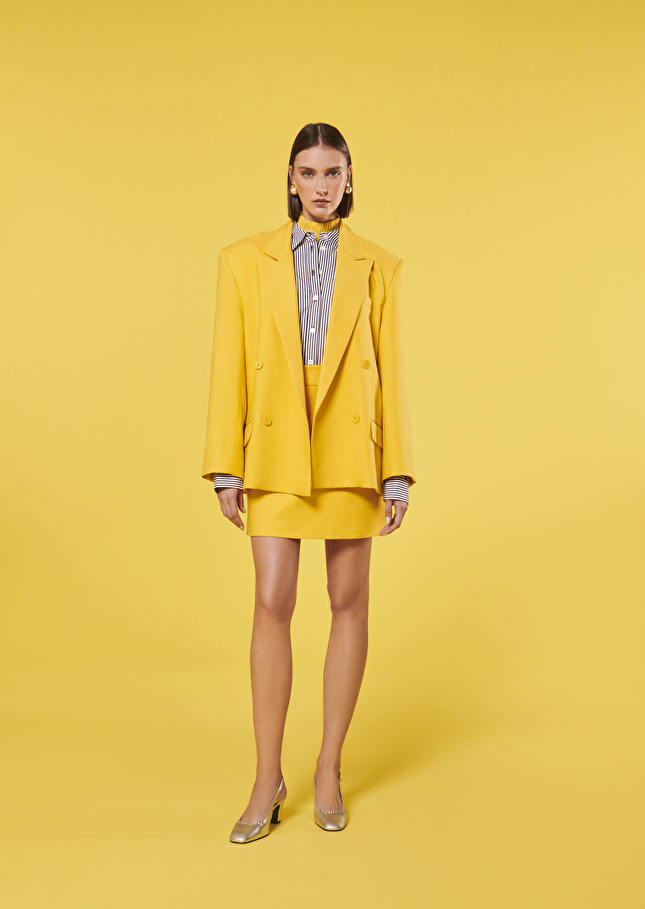 Victoria yellow suit jacket Yellow TARA JARMON US