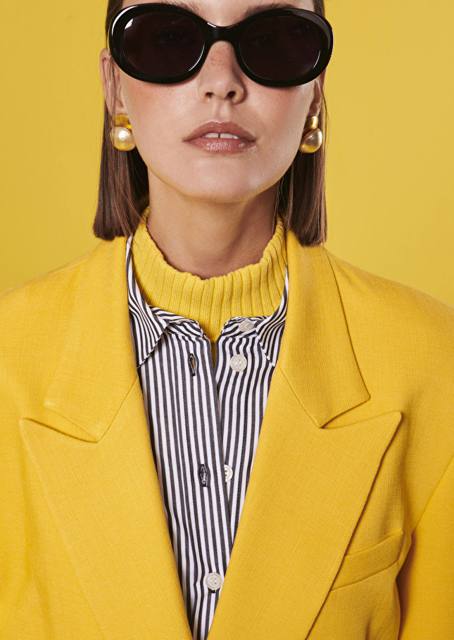 Victoria yellow suit jacket Yellow TARA JARMON US