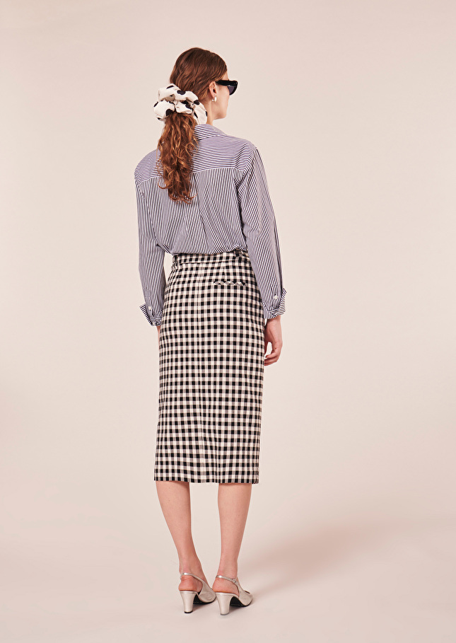 Justina black vichy skirt Black TARA JARMON US