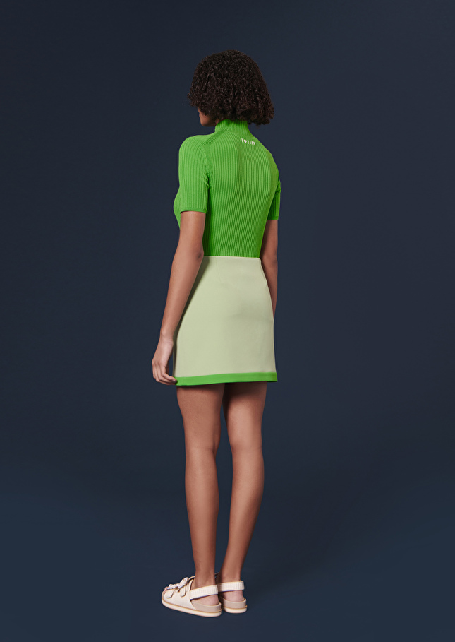 Julianna green double canvas skirt Jade TARA JARMON US