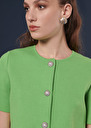 Glitter green cardigan in compact knit Emerald TARA JARMON US