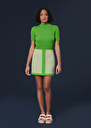 Julianna green double canvas skirt Jade TARA JARMON US