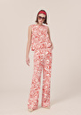 Prosper ecru with coral graphic design pants Coral, Parma TARA JARMON US
