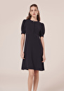 Roucoule midnight blue crepe dress Nocturnal TARA JARMON US