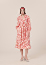 Rivolta ecru with coral graphic design poplin dress Coral TARA JARMON US