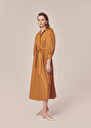 Rivoltine brown crisp poplin dress Cognac TARA JARMON US