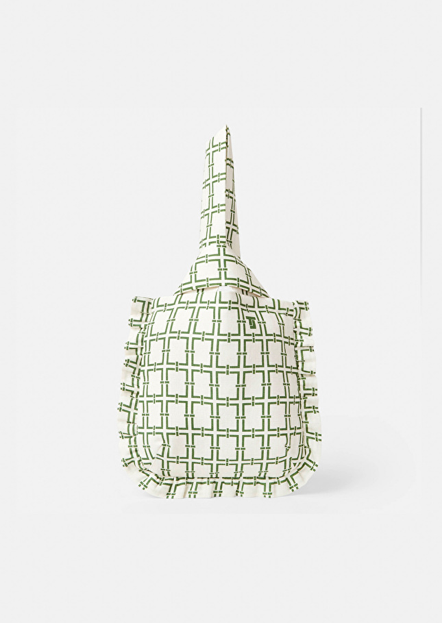 Soledad ecru with green graphic design bag Off-white TARA JARMON US