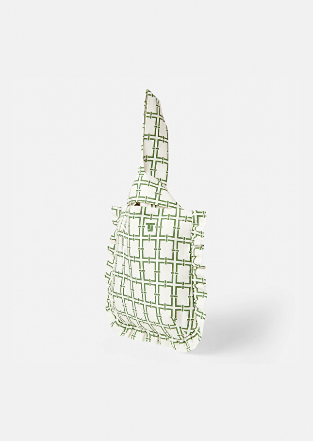 Soledad ecru with green graphic design bag Off-white TARA JARMON US