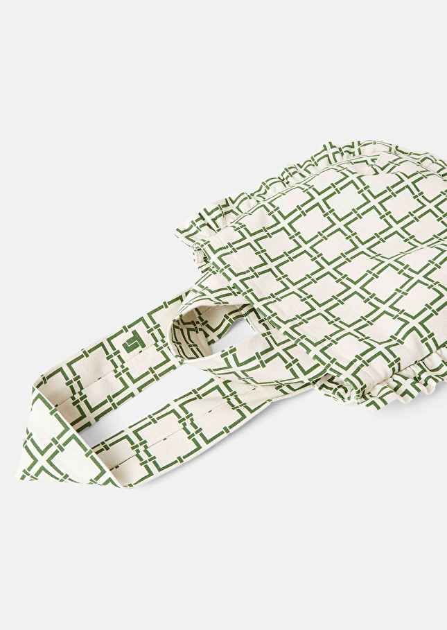 Soledad ecru with green graphic design bag Off-white TARA JARMON US