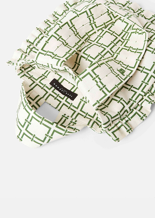 Soledad ecru with green graphic design bag Off-white TARA JARMON US