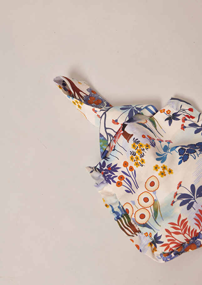 Soledad blue flower printed soft bag Blue TARA JARMON US
