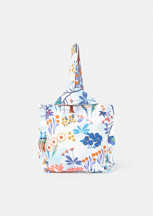 Soledad blue flower printed soft bag Blue TARA JARMON US