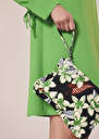 Sabrina midnight blue flower printed soft clutch Black, Coral, Nocturnal TARA JARMON US