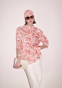 Tallulah ecru with coral graphic design top Coral TARA JARMON US