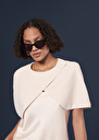 Valentina ecru crepe cape Off-white TARA JARMON US
