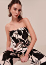 Cœur ecru with black flowers jumpsuit Craie, Green, Raspberry, Yellow TARA JARMON US