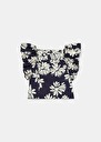 Tacha midnight blue flower printed poplin top Nocturnal TARA JARMON US