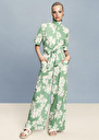 Pyla green flower printed poplin pants Blush, Green TARA JARMON US