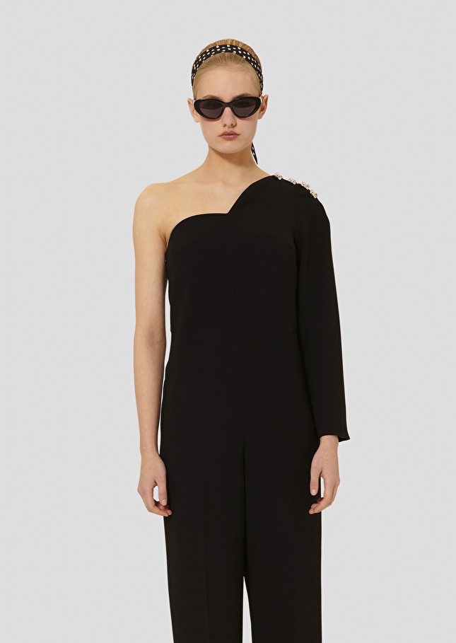 Black crepe jumpsuit Cassiopee Black TARA JARMON US