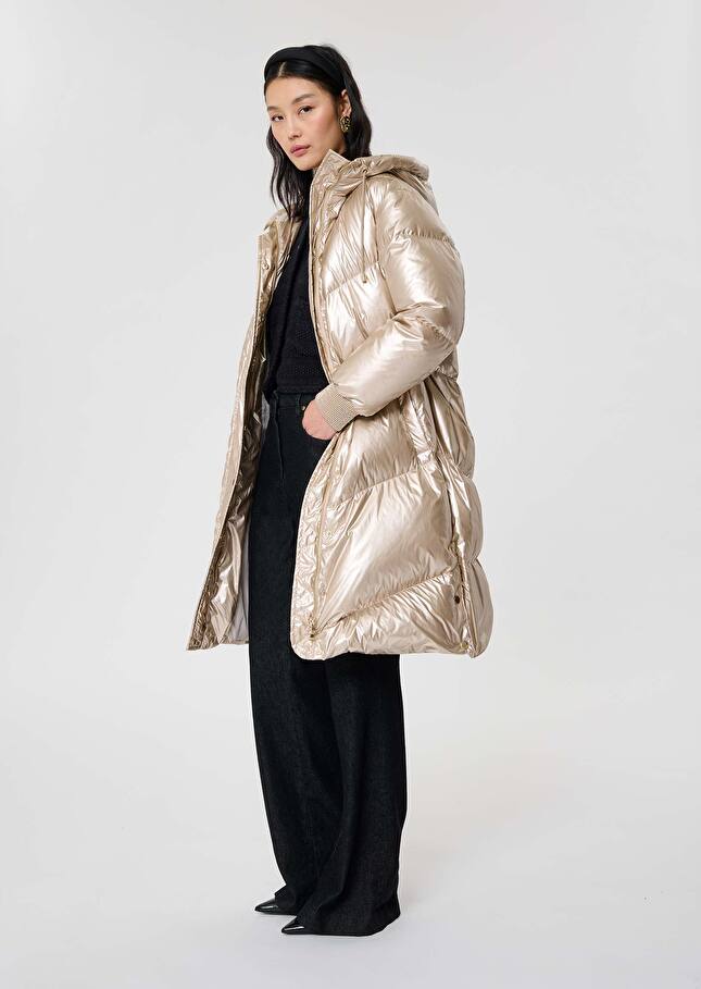 Golden down jacket Darcy Champagne TARA JARMON US