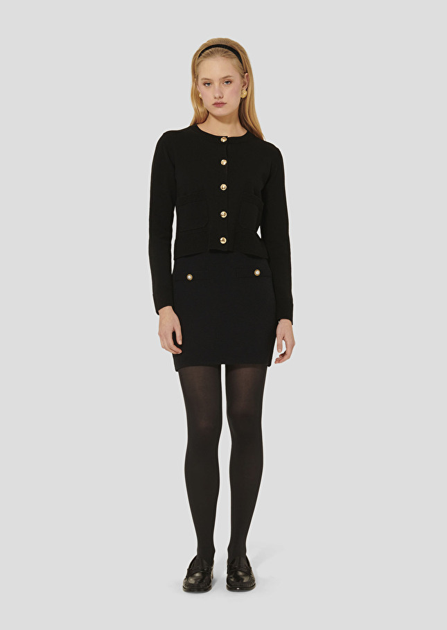 Black wool cardigan Gyslain Black TARA JARMON US