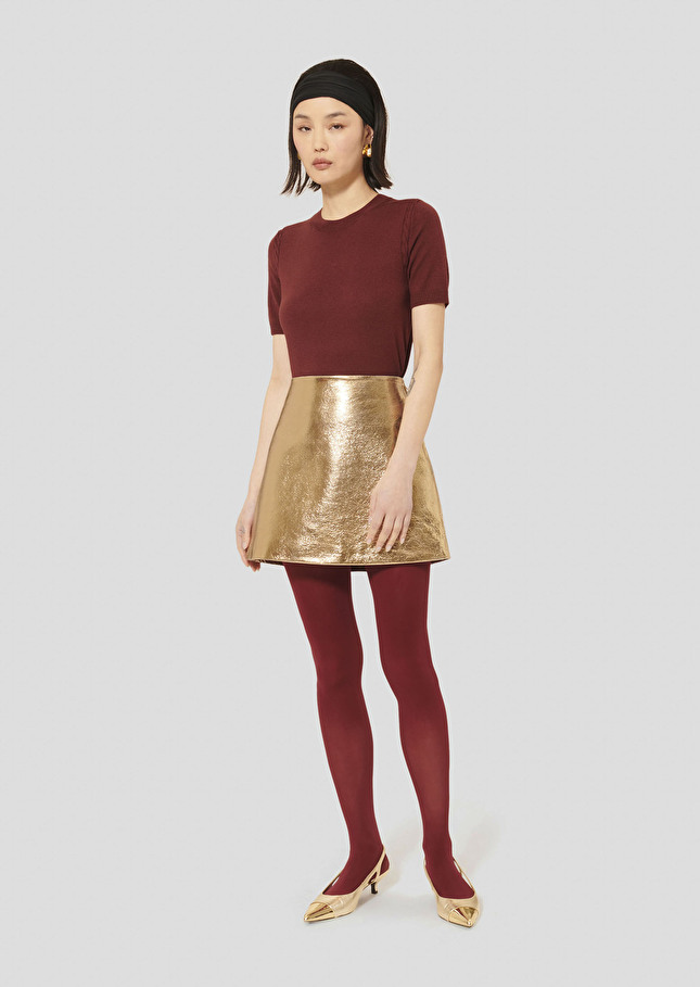 Golden leather skirt Josia Gold TARA JARMON US