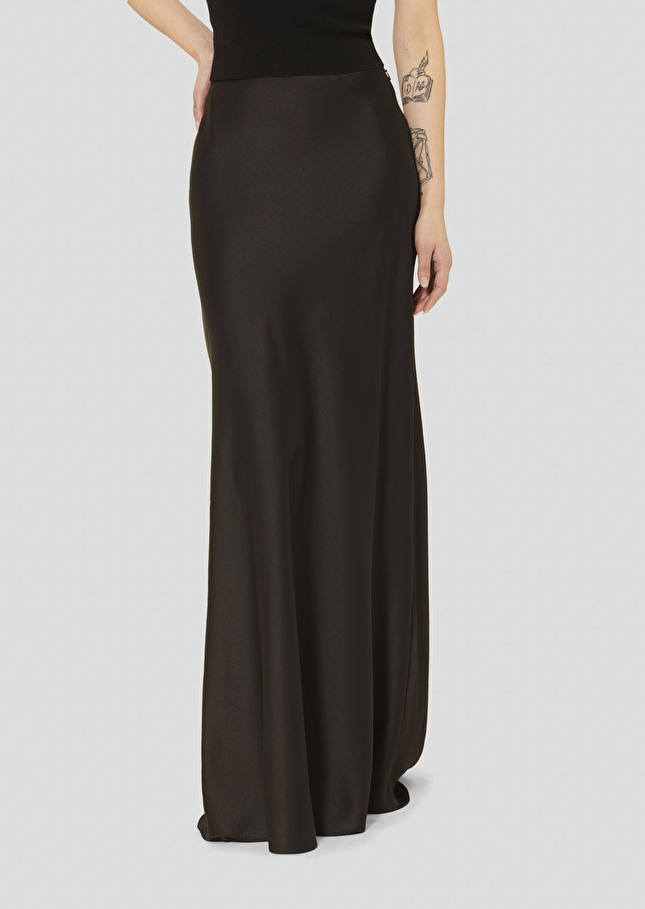 Black fluid satin skirt Jesta Black TARA JARMON US