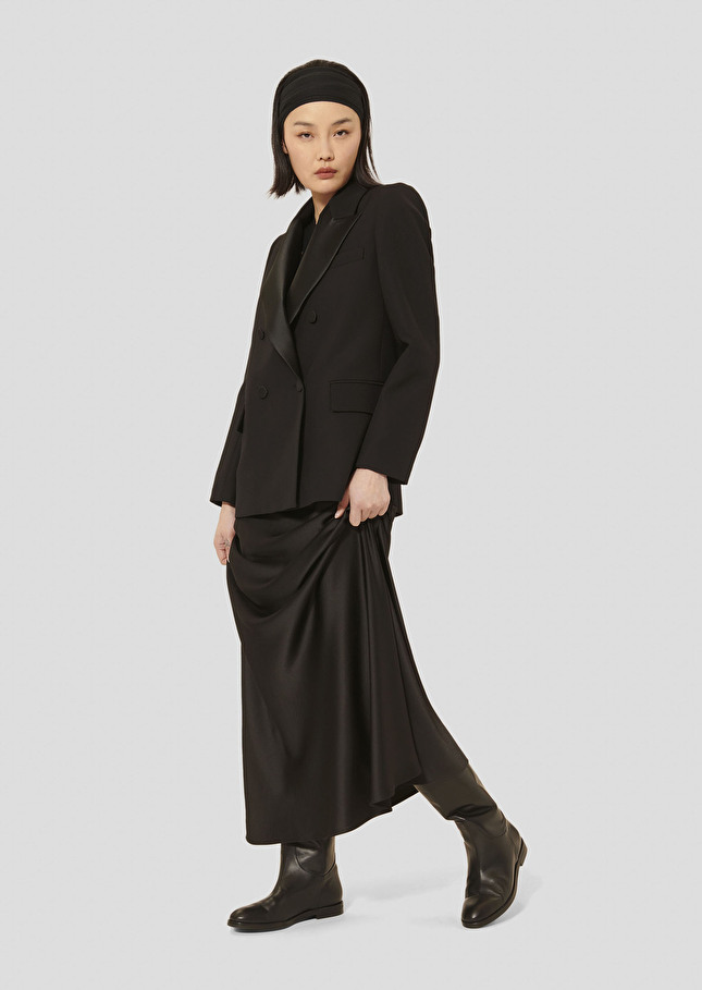Black fluid satin skirt Jesta Black TARA JARMON US