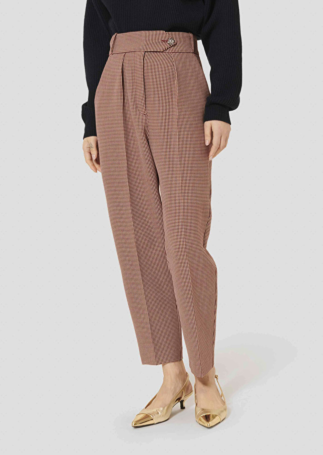 Burgundy houndstooth pants Paseo Burgundy TARA JARMON US