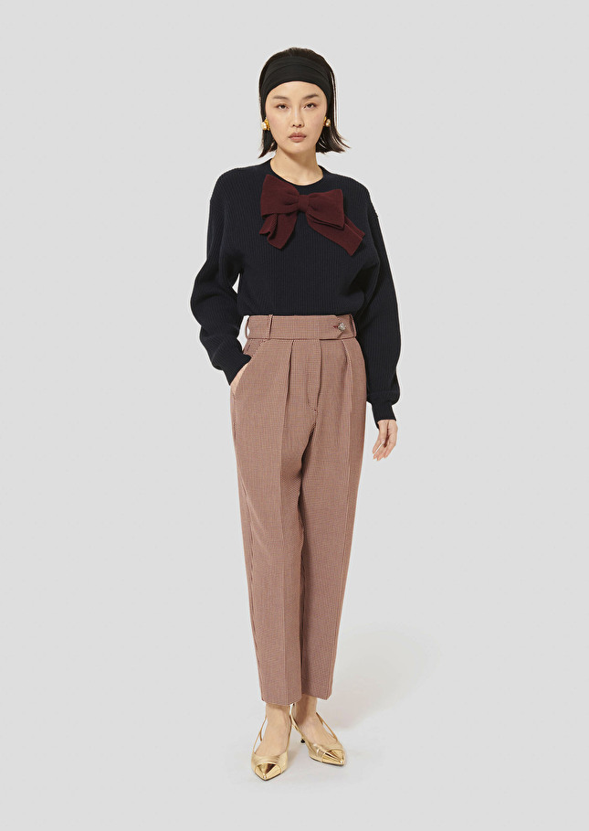 Burgundy houndstooth pants Paseo Burgundy TARA JARMON US