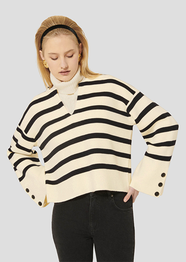 Ecru wool sweater Plongeoir Off-white TARA JARMON US