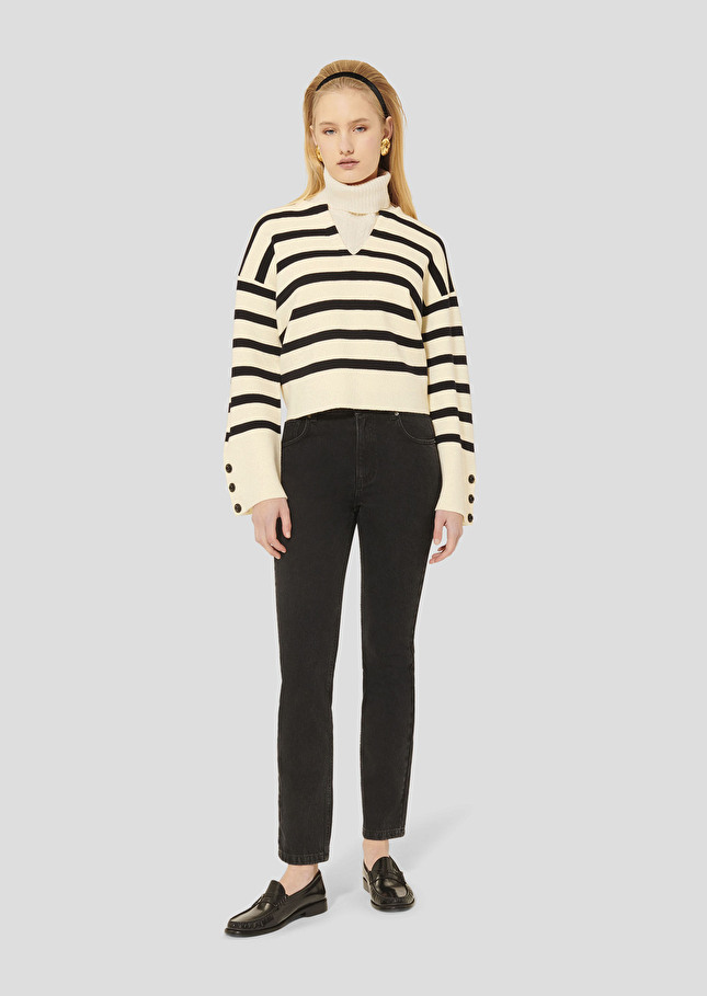 Ecru wool sweater Plongeoir Off-white TARA JARMON US