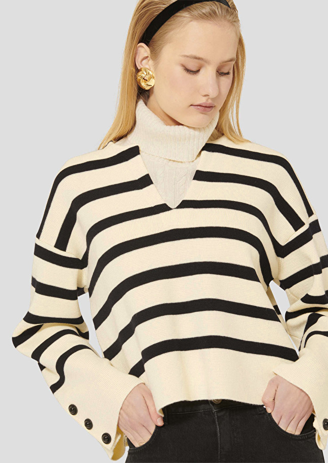 Ecru wool sweater Plongeoir Off-white TARA JARMON US