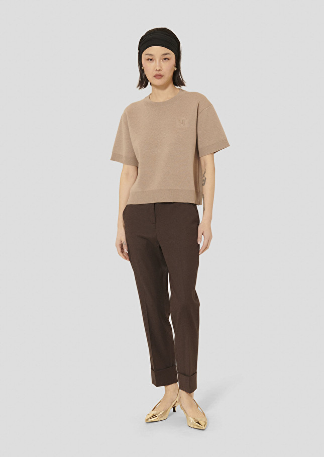 Brown merino wool sweater Pamelia Nut brown TARA JARMON US