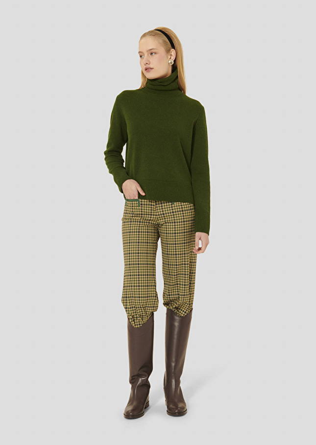 Green sweater in alpaca and merinos wool Palia Green TARA JARMON US