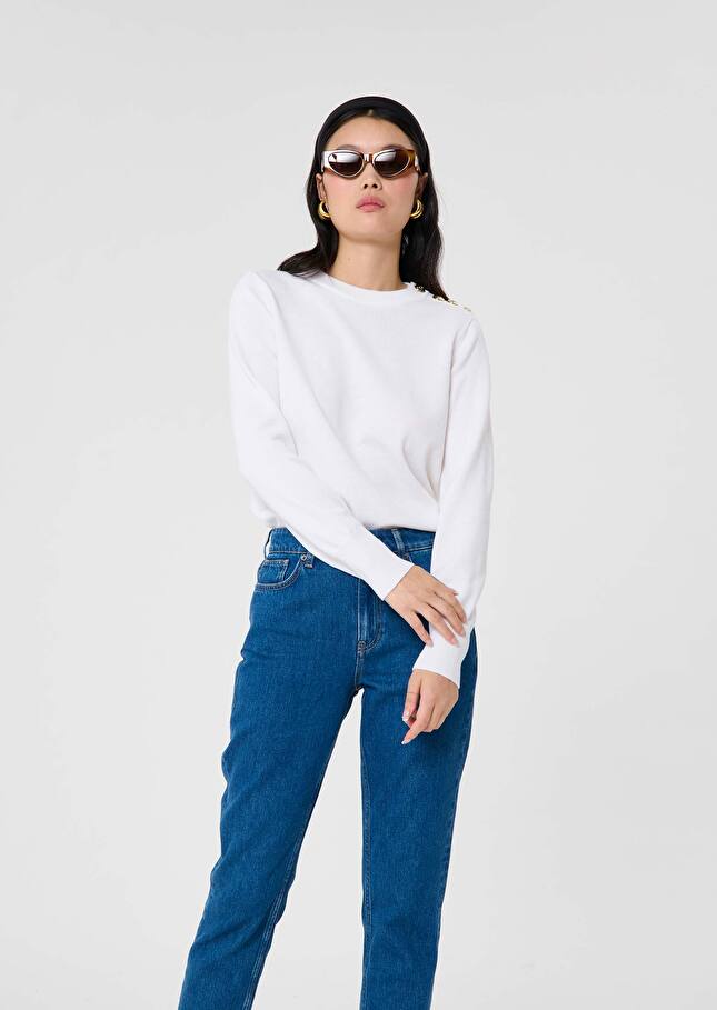 Ecru wool sweater Prunette Off-white TARA JARMON US