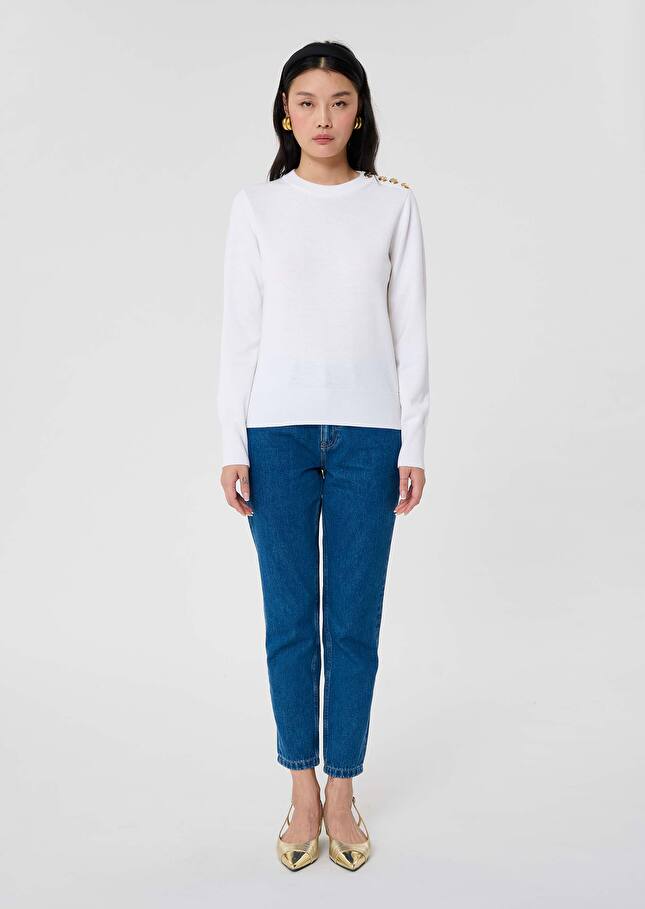 Ecru wool sweater Prunette Off-white TARA JARMON US