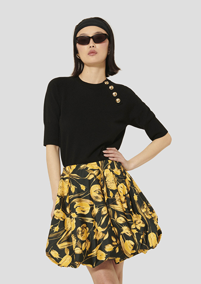 Ecru wool sweater Pastelle Black TARA JARMON US