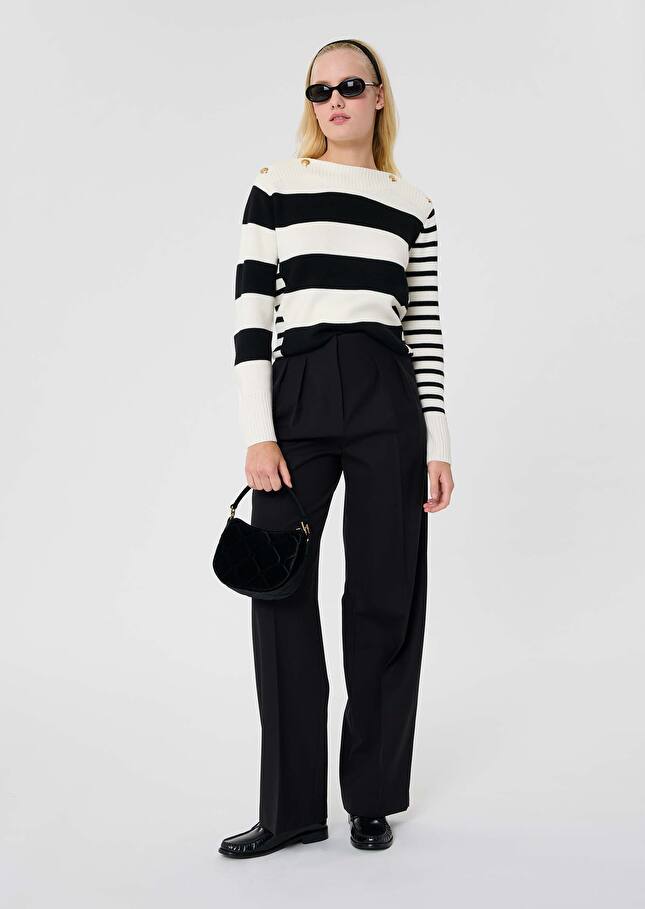 Ecru stripped wool sweater Poetesse Off-white TARA JARMON US